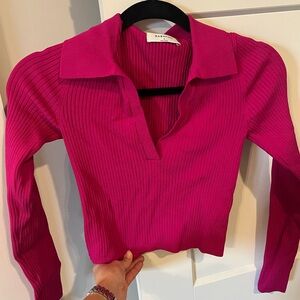 Aritizia Babaton Magenta fitted long sleeve size small